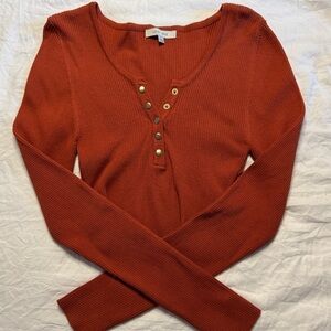 Brunt Orange Love Tree Long Sleeve Tee